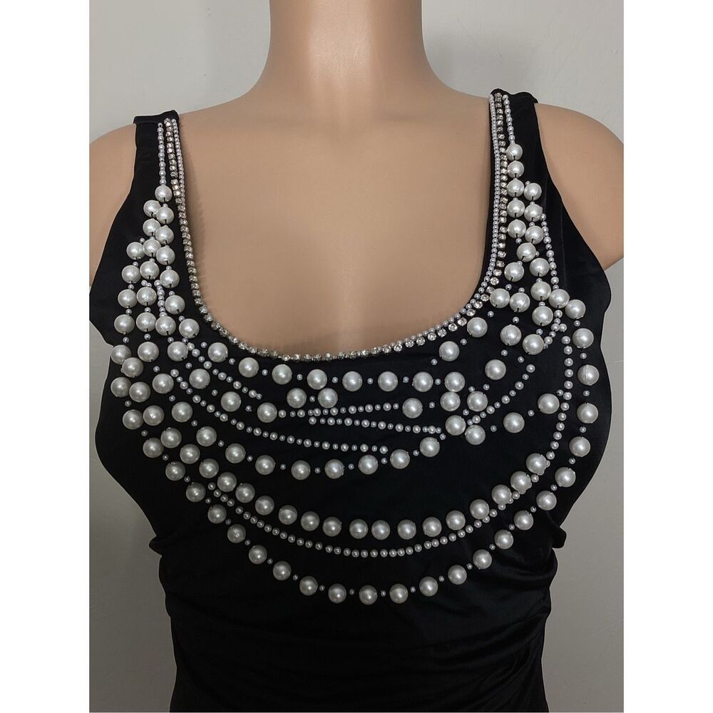 New. Amita Naithani black pearls and rhinestone swimsuit. Large. Retails $169 - Picture 7 of 8